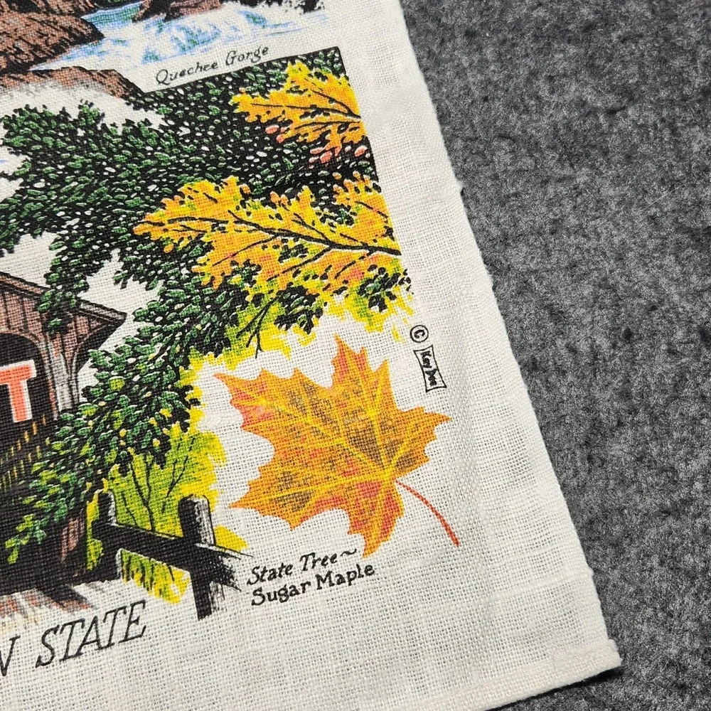 Kay Dee Vintage Linen Kitchen Tea Towel Vermont Souvenir Tourist Locations State